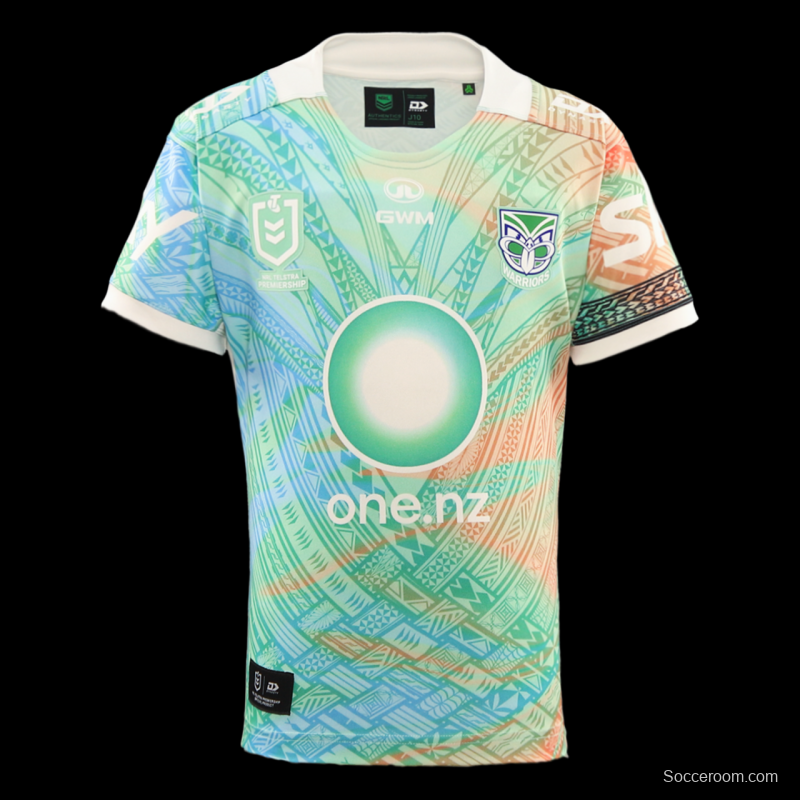 25/26 New Zealand Warriors Green with Māori Tribal Patterns Heritage Jersey