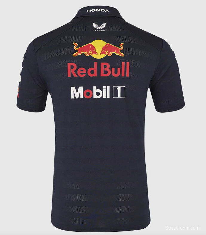 2026 F1 Oracle Red Bull Racing Navy with Red Stripes Polo Shirt