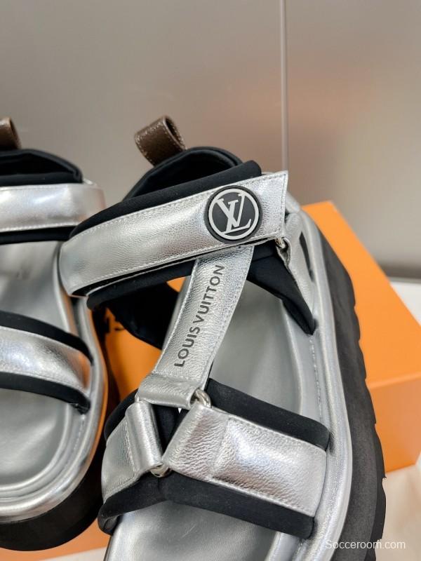 LV 2025/SS High-End Fashion Versatile Platform Sandals with Thick Sole for Height Increase and Slimming Effect - LY00