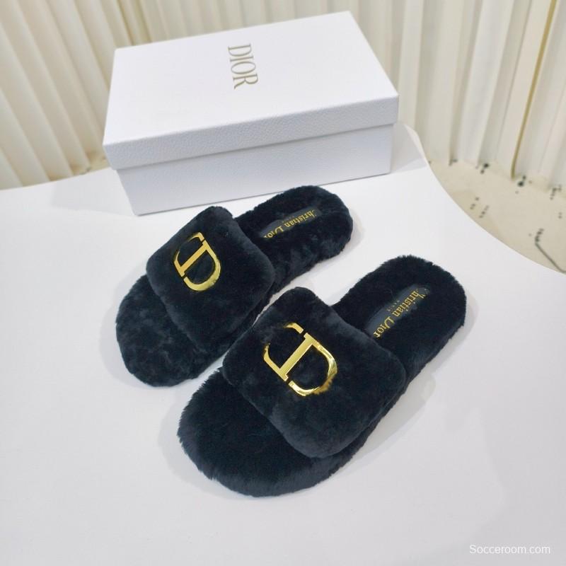 Dior Metal Buckle Wool Slippers Series - LY00280