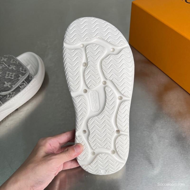 Louis Vuitton Miami Mule Slippers with Hook and Loop Fastener - YC