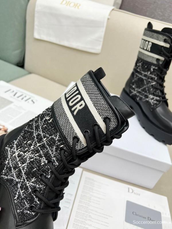 Dior Fall/Winter 2025 Retro Work Boots with Innovative Tech Embroidery - YL00350