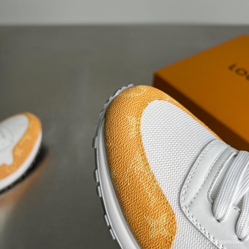 Lv Run Away Calfskin Leather Round Toe Lace-Up Low Top Casual Shoes Men's - YC