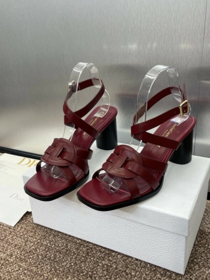 Dior D-Club Jelly Color Hollow Layered Cross Strap High Heel Women Shoes - KFY00290