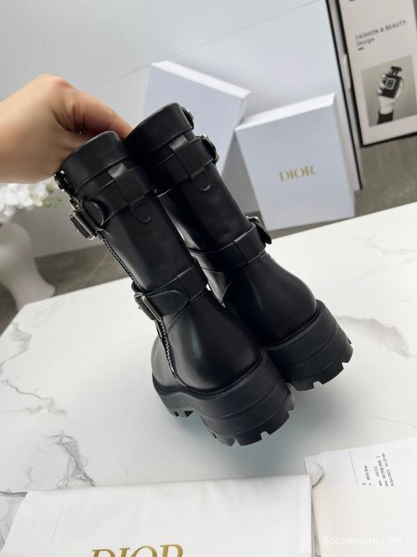 Dior 2025/ss Retro British Style Brogue New Knight Boots - LY00390