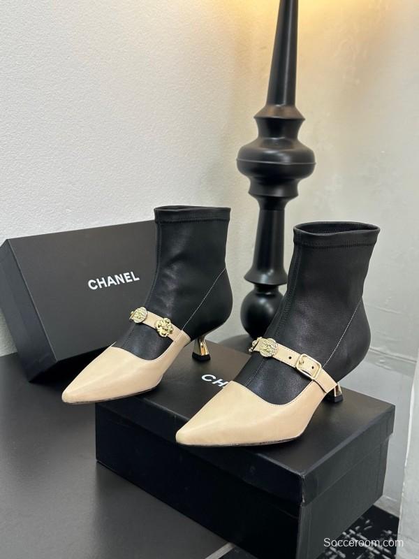 Chanel 2025/SS 24B Autumn Winter New High Heel Bow Sock Boots - LY00380
