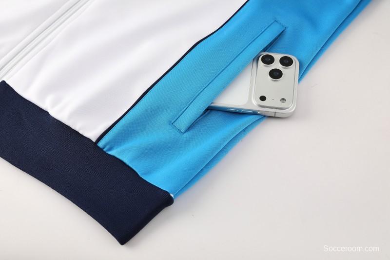 25/26 SSC Napoli White  Full zipper Jacket Tracksuit+ long pants