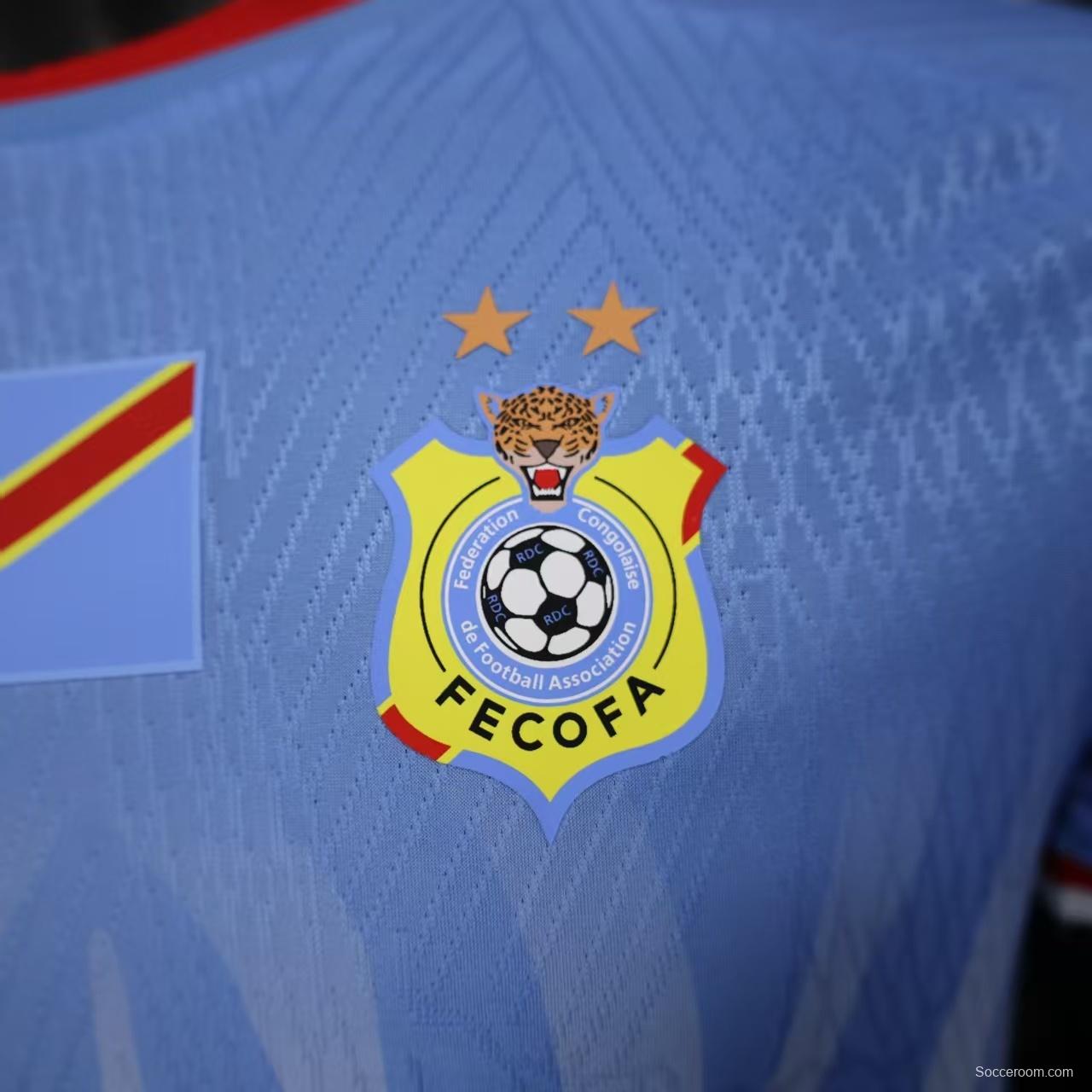 Player Version 2026 DR Congo Home Sky Blue Flame Jersey
