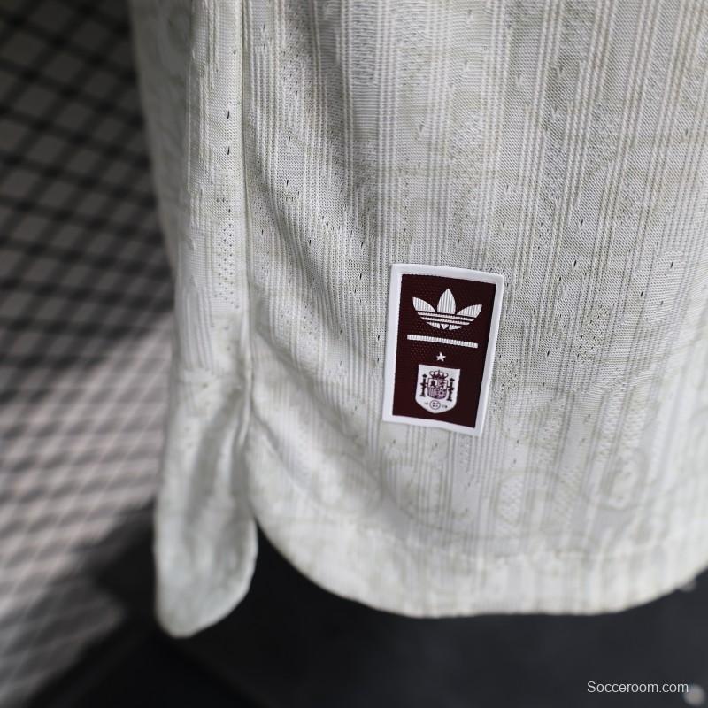 2026 Player Version  Spain Away Off-White Jersey