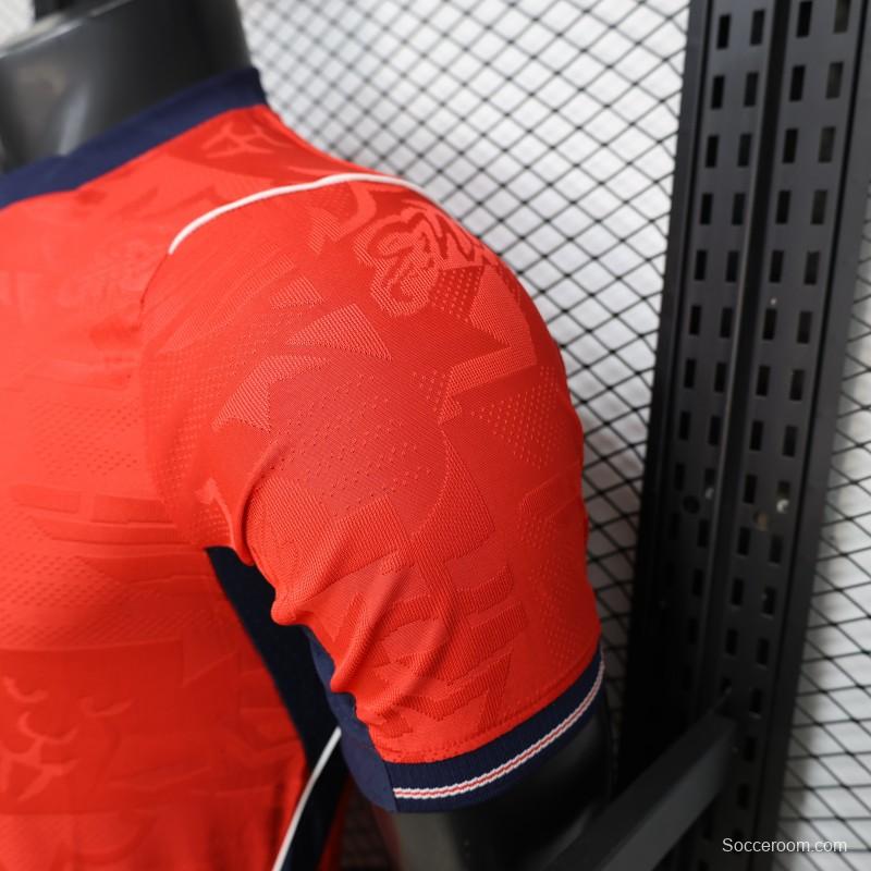 2026 Player Version England Red with Abstract Graphic Pattern Jersey