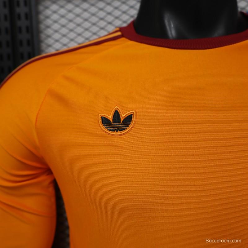 Player Version 2026 AS Roma x Adidas Originals Orange Special Edition Long Sleeve Jersey