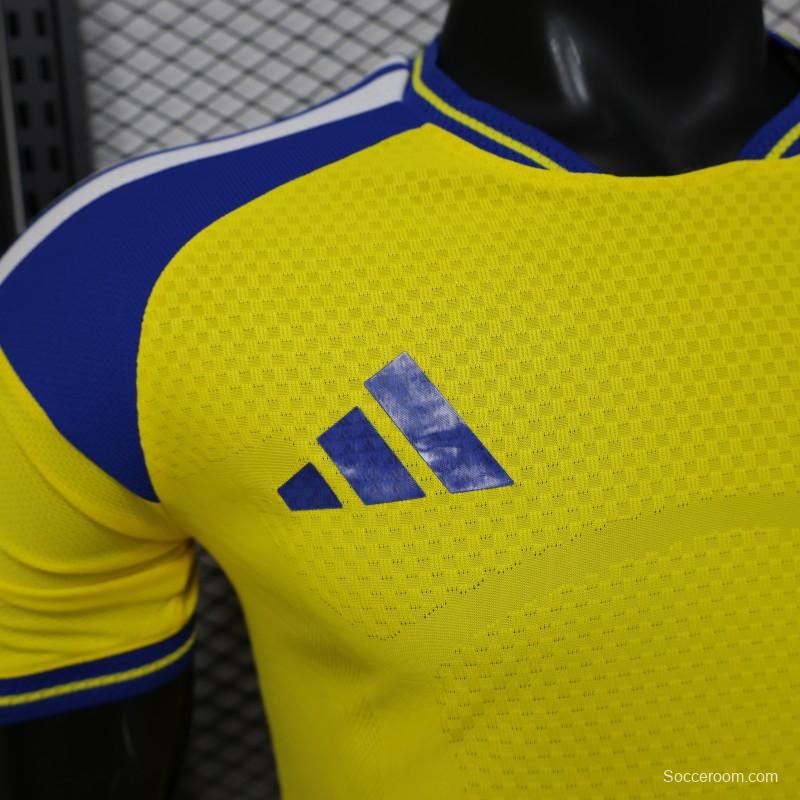 Player Version 2026 Sweden Yellow with Blue Panel Home Jersey