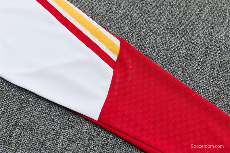 26/27 Spain Away White Half Zipper Jacket Tracksuit + Long Pants