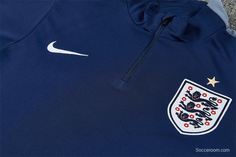 2026 England Navy Blue  Half Zipper Jacket Tracksuit + Long Pants (Nike)