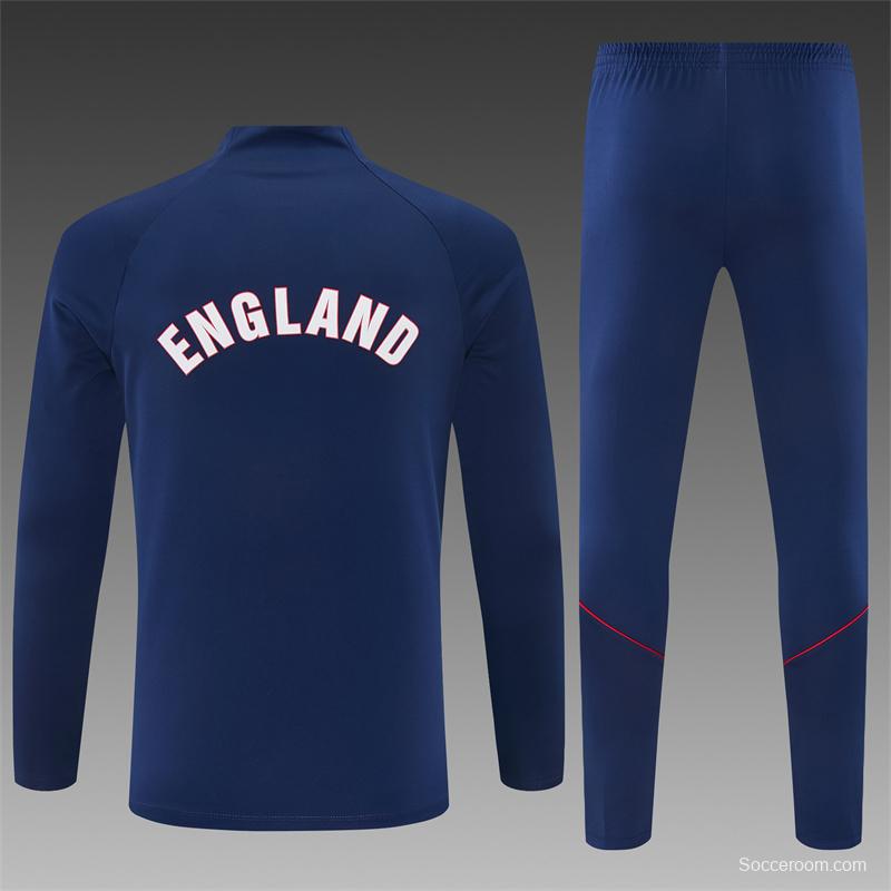 2026 England Navy Blue  Half Zipper Jacket Tracksuit + Long Pants (Nike)