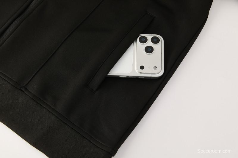 2026/27 Adidas Originals Black & Royal Blue Full Zipper Jacket Tracksuit + Long Pants