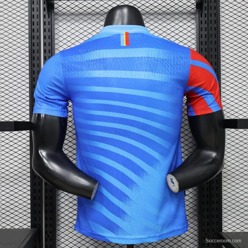 Player Version 26/27 DR Congo  Sky Blue & Red  Home Jersey