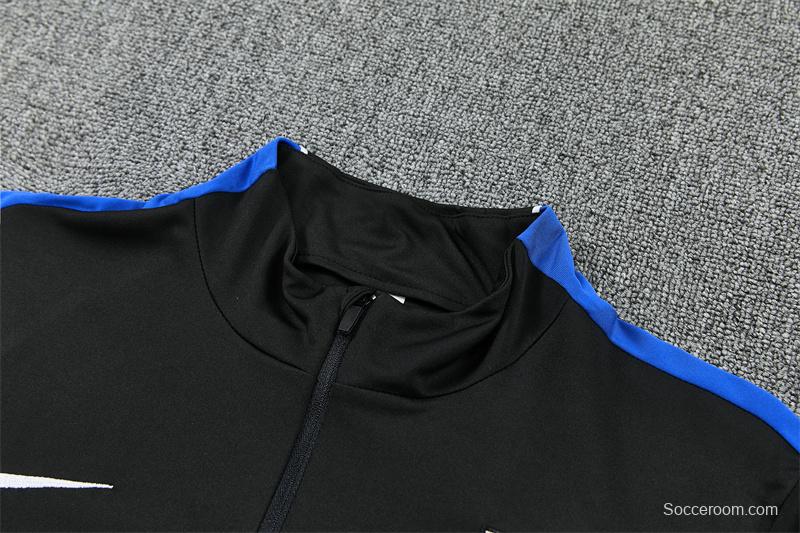 2026 Atletico Madrid Black Half Zipper Jacket Tracksuit + Long Pants