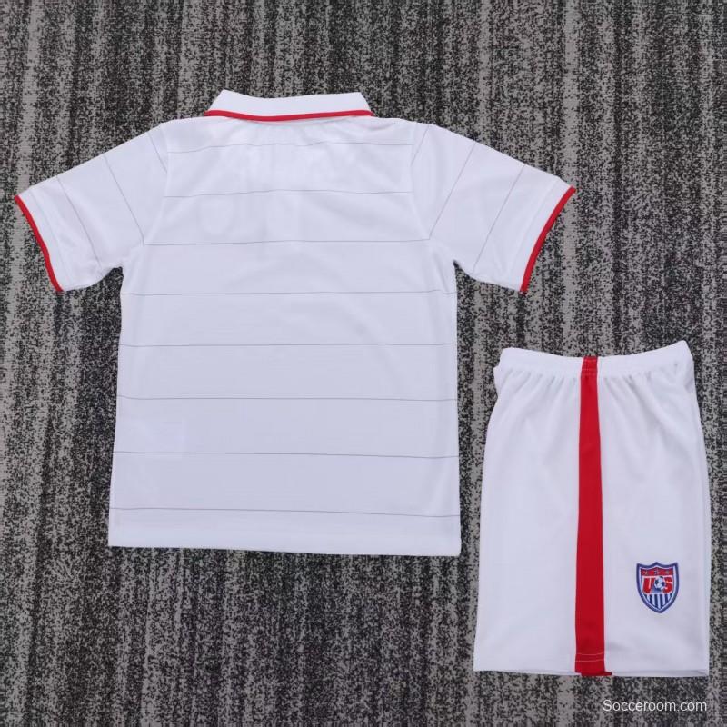 Retro 2014 Kids USA White Home Jersey