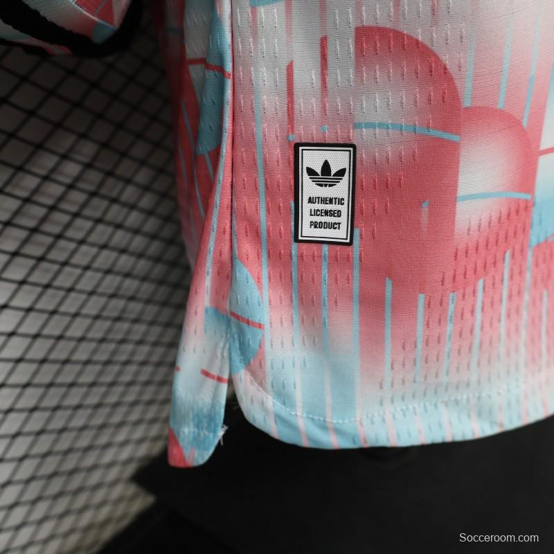 Player Version 26/27 Belgium Frozen Blue & Pink  Away Long Sleeve Jersey