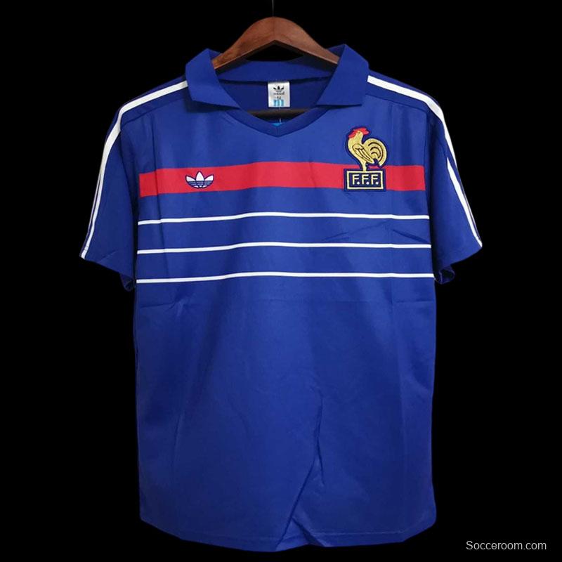 Retro 1984 France Home Soccer Jersey