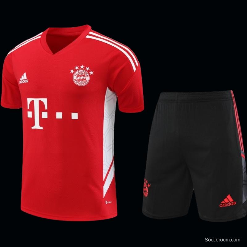 23-24 Bayern Munich Red White Short Sleeve+Shorts