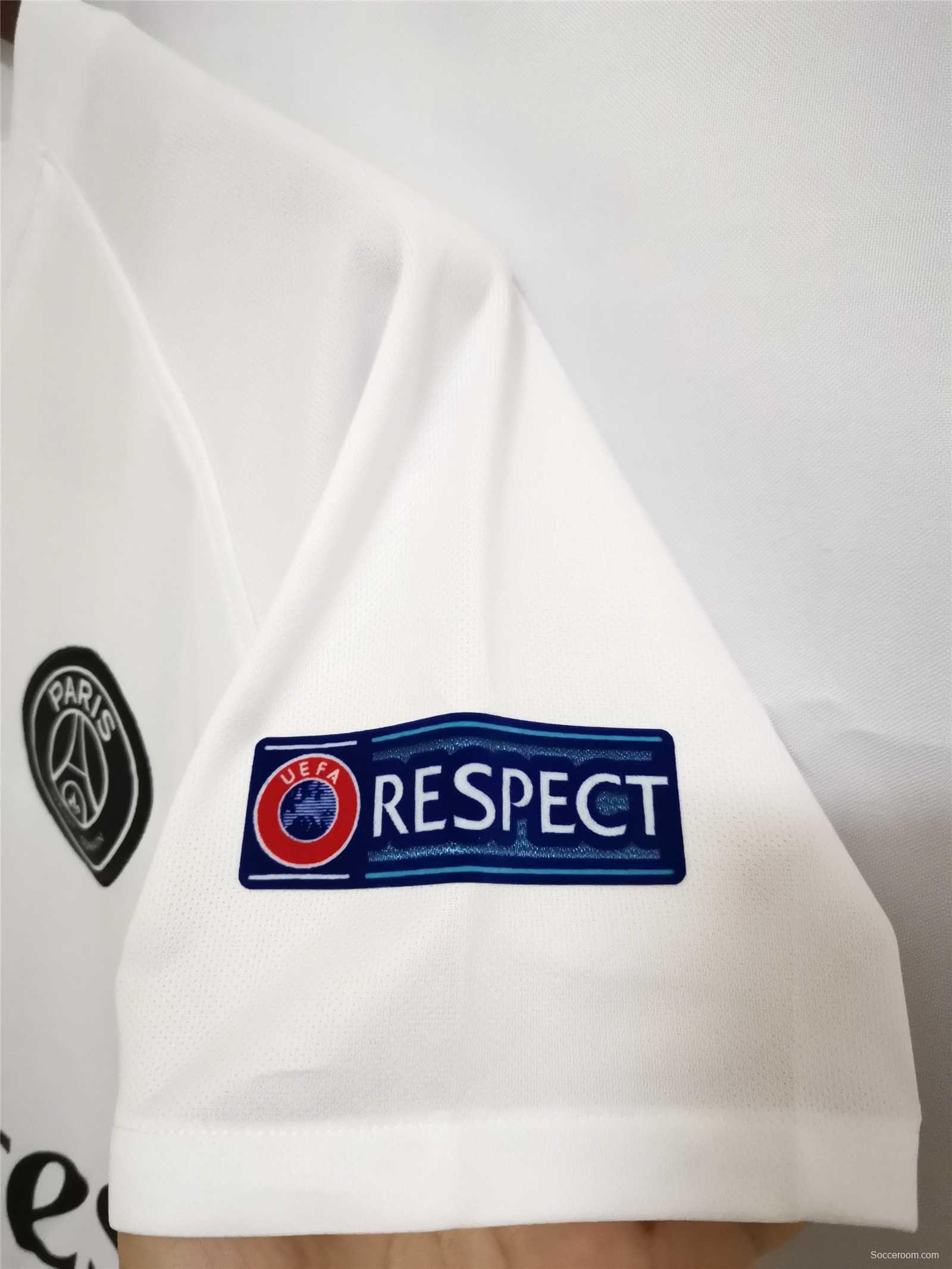 Retro 18/19 PSG Away White Jersey With Champions Patch