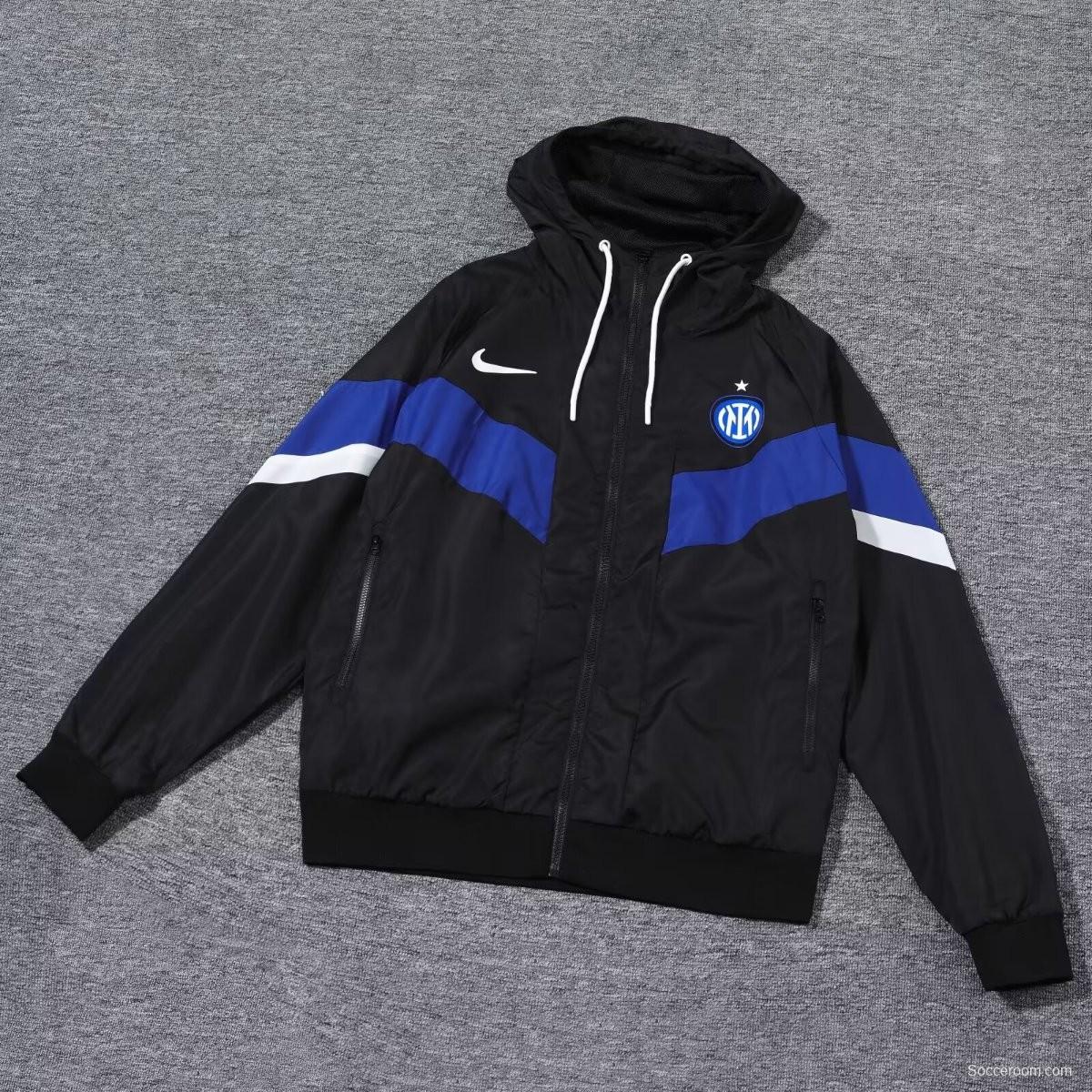 23/24 Inter Milan Black Windbreaker