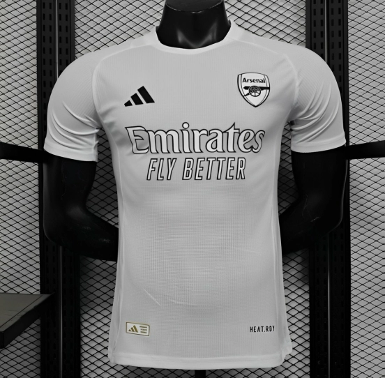Player Version 25/26 Arsenal White with Emirates Sponsor Jersey