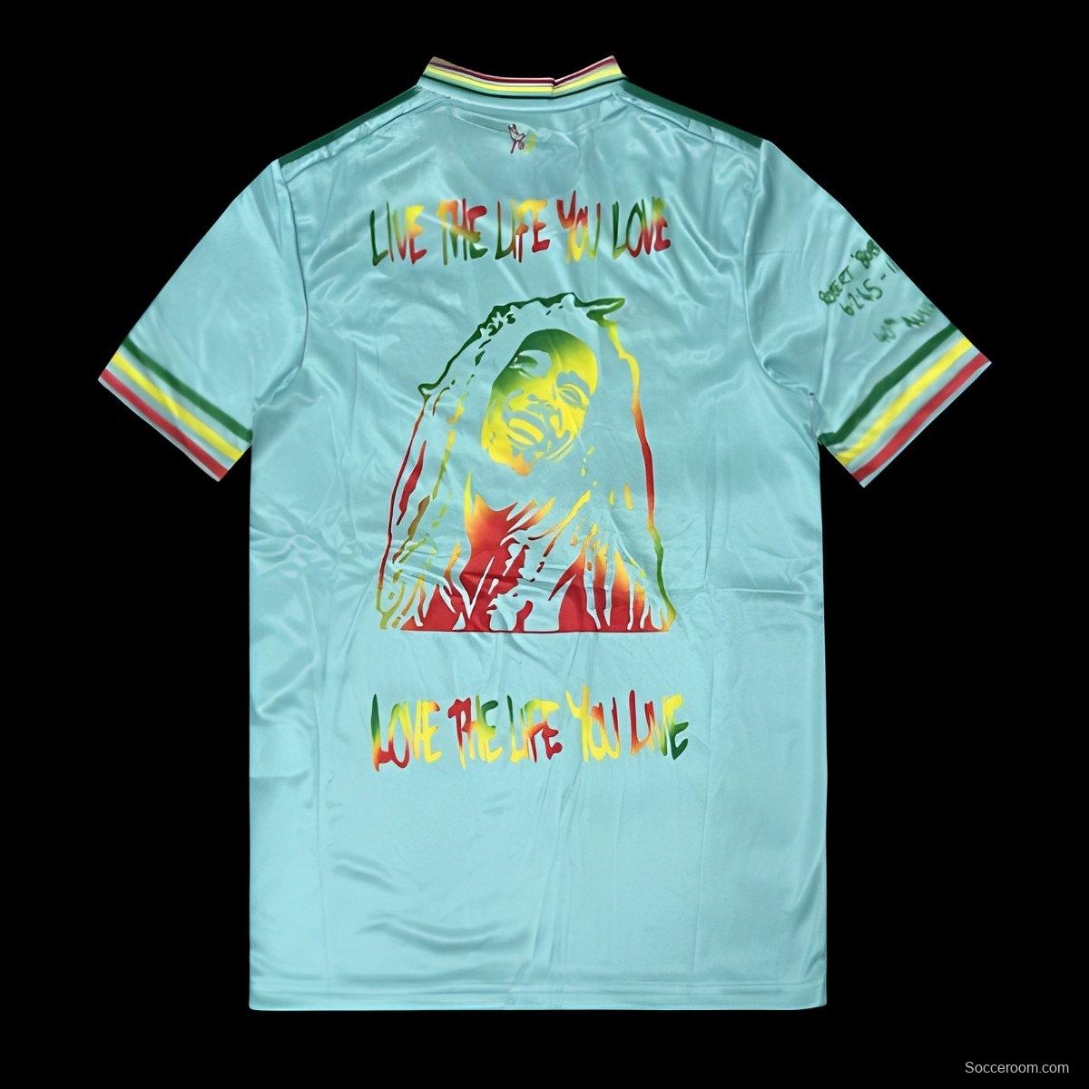 25/26 Ajax Navy Skyblue with Bob Marley Tribute Jersey
