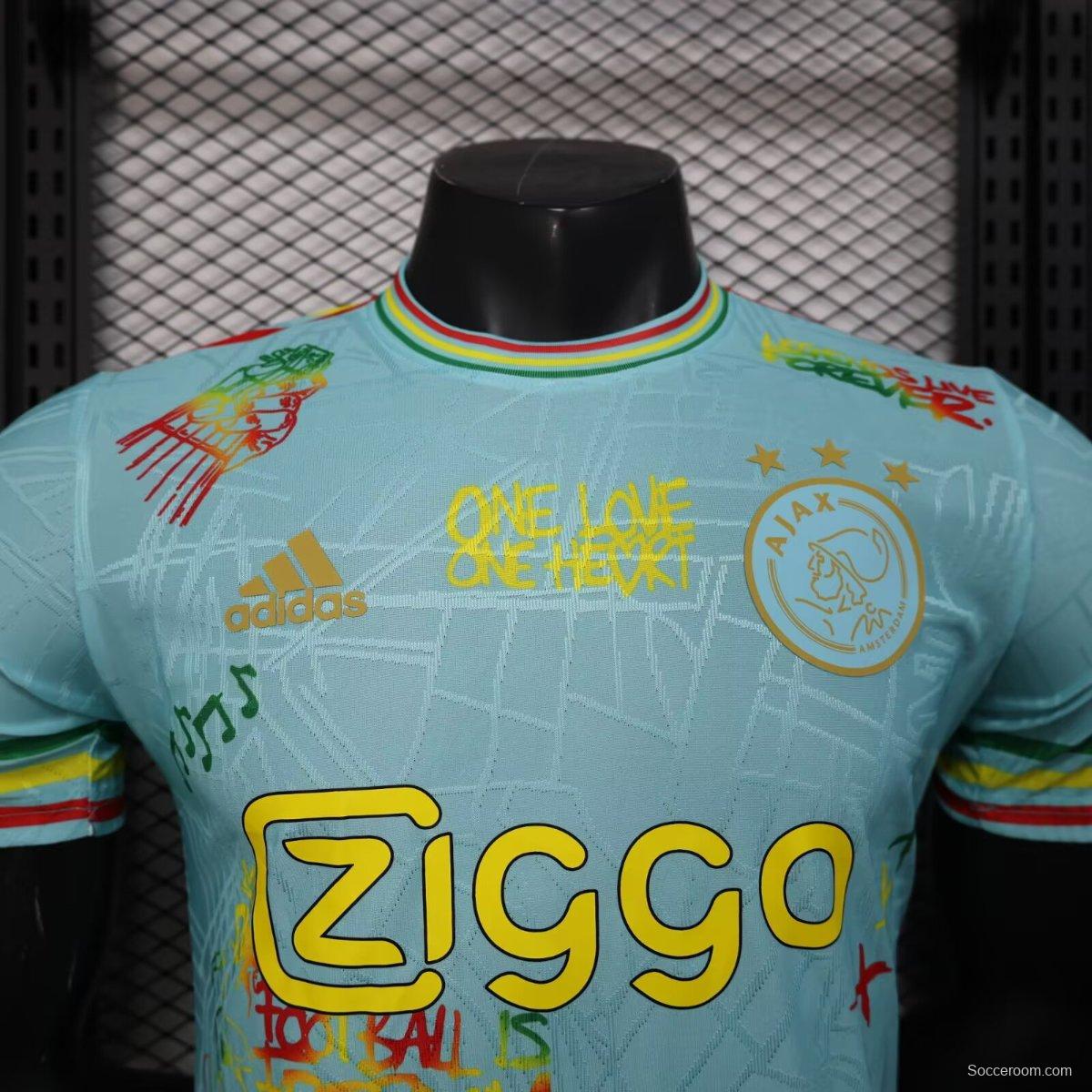 Player Version 25/26 Ajax Navy Skyblue with Bob Marley Tribute Jersey