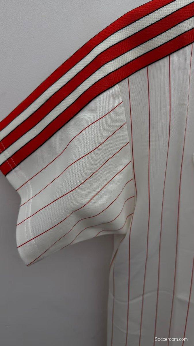 25/26 Benfica Adidas Original White with Red Pinstripes Jersey
