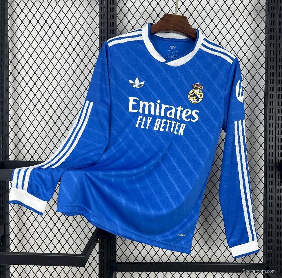 25/26 Real Madrid Third Blue Long Sleeve Jersey
