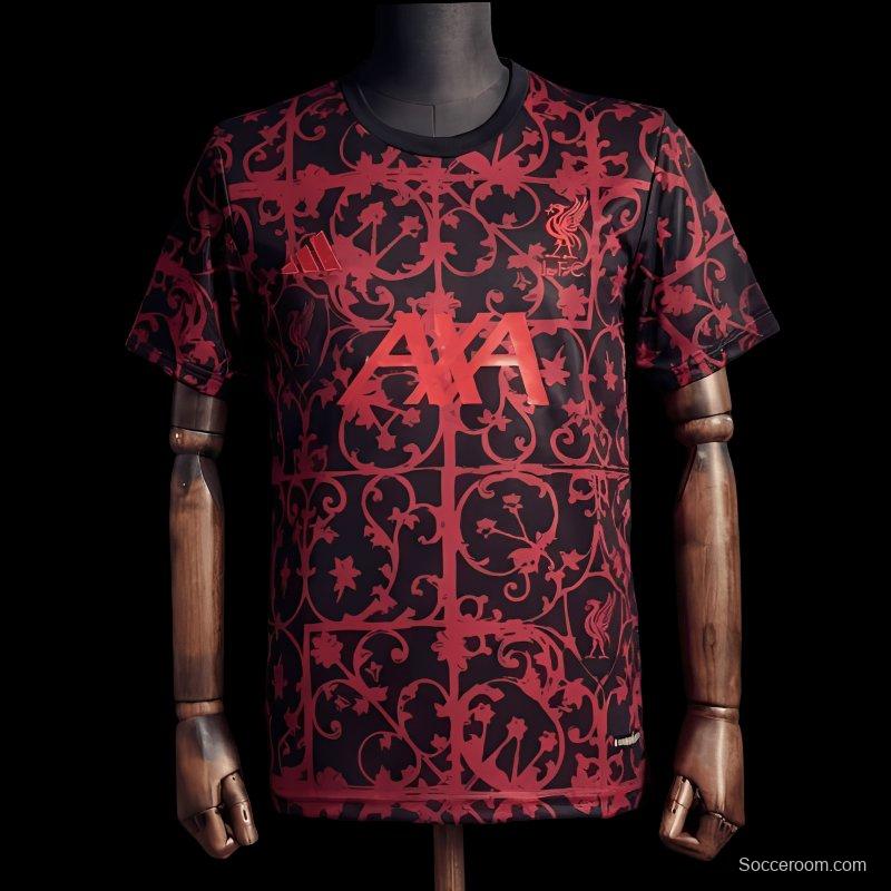 25/26 Liverpool Training Jersey Red And Black Jersey