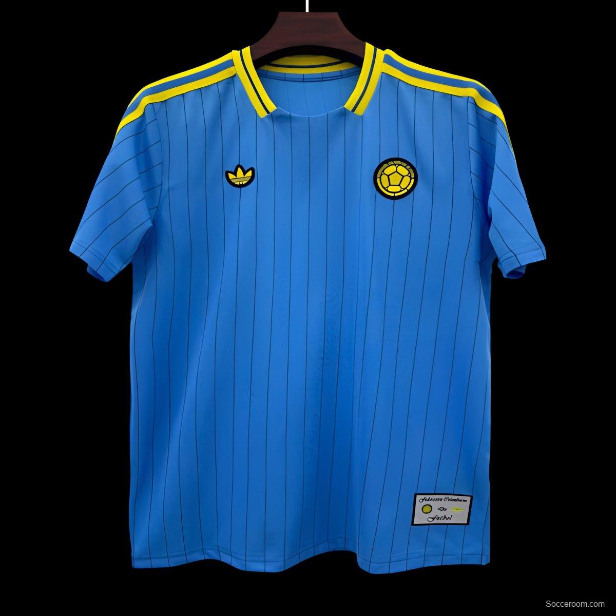 2026 Colombia Adidas Terrace Icons Blue Jersey