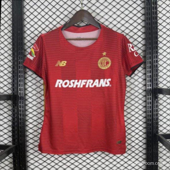 25/26 Deportivo Toluca FC Red Home Short Sleeve Women's Jersey