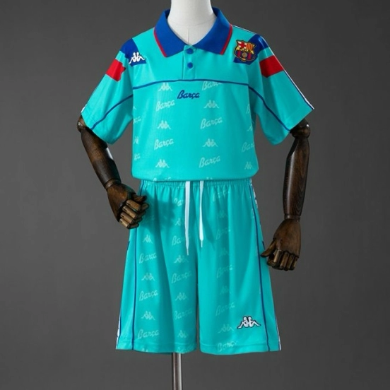 92/95 Kids Barcelona Away Retro Kit Jersey Size 16-28