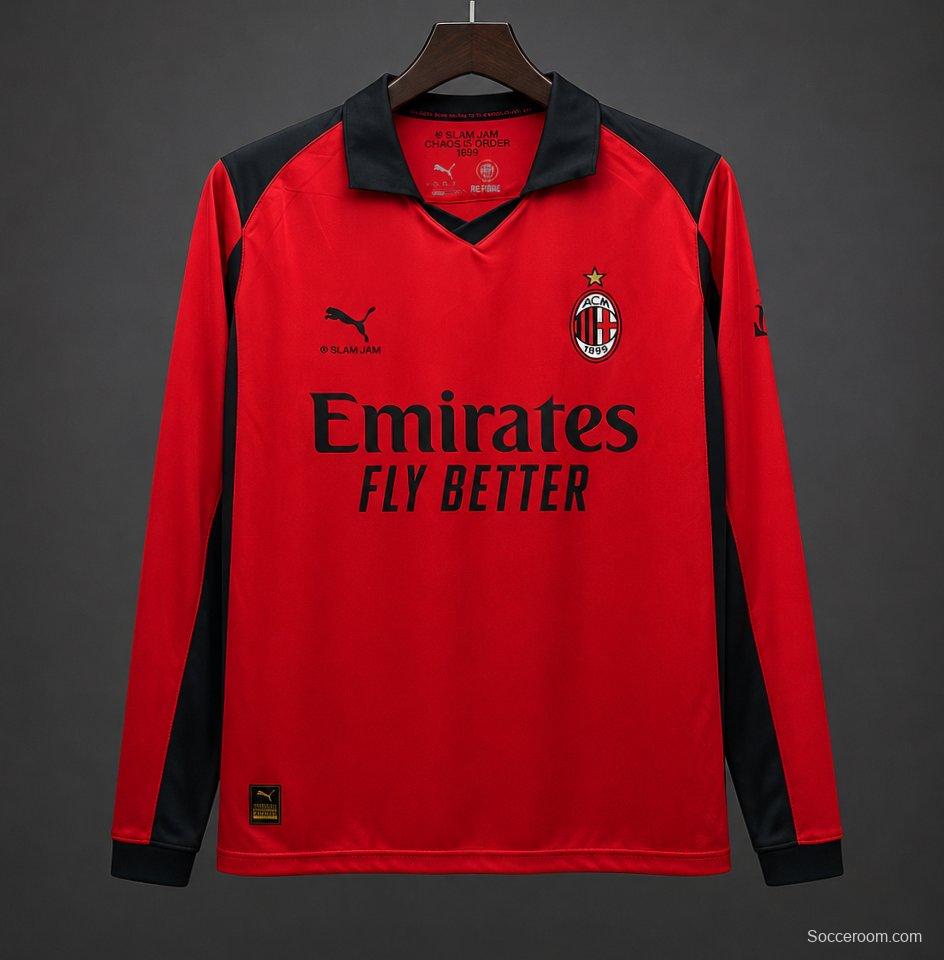 25/26 AC Milan x Slam Jam Limited Edition Long Sleeve Red Forth Jersey
