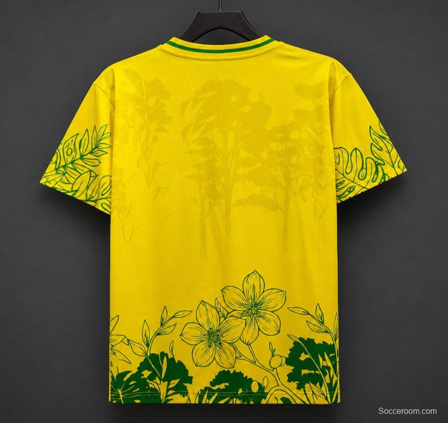 2026 Brazil Yellow Green Special Edition Floral Jersey
