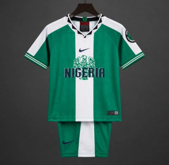 Retro 1996 Kids Nigeria Green Home Jersey