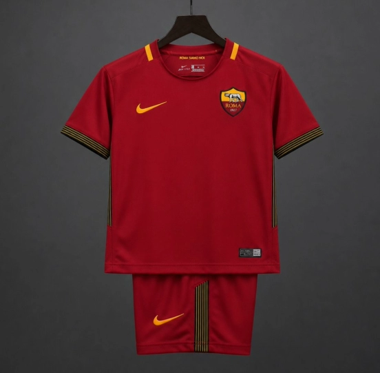 Retro 17/18 Kids AS Roma Home Jersey