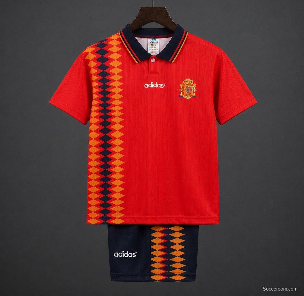 Retro Kids 1994 Spain Home Jersey